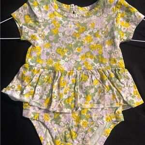 Carter’s 9M Floral Peplum Bodysuit Dress Romper